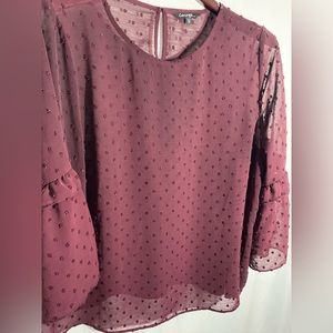 George Wine Colour Semi Sheer Top Size Extra Large